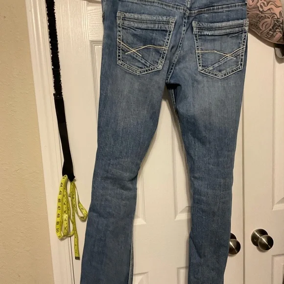 Mens bke denim distressed jeans - Picture 3 of 5